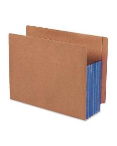 Smead Redrope Extra-Wide End-Tab File Pockets, Legal Size, 5 1/4in Expansion, 30% Recycled, Blue Gusset, Box Of 10