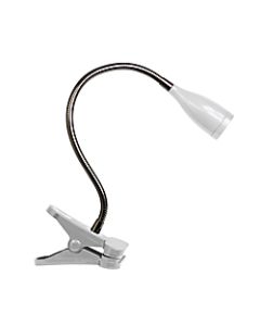 Simple Designs Flexible Gooseneck LED Clip Desk Lamp, Adjustable, 17-11/16inH, White