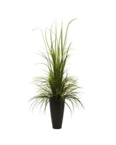 Nearly Natural 64inH River Grass With Decorative Planter, Green