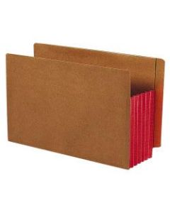 Smead Redrope Extra-Wide End-Tab File Pockets, Legal Size, 5 1/4in Expansion, 30% Recycled, Red Gusset, Box Of 10