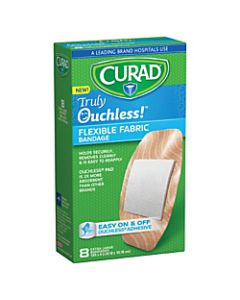 CURAD Truly Ouchless Self-Adhesive Bandages, XL, Tan, Box Of 8