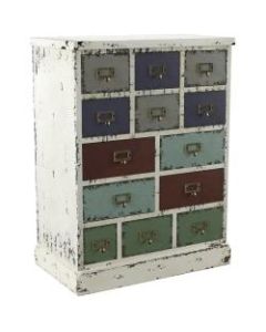 Powell Home Fashions Hadley 13-Drawer Cabinet, 31-7/8inH x 23-7/8inW x 13-3/4inD, Multicolor