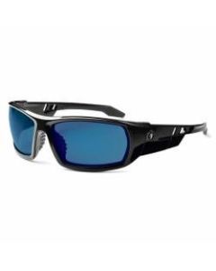 Ergodyne Skullerz Safety Glasses, Odin, Black Frame, Blue Mirror Lens