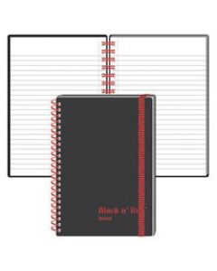 Black n Red Wirebound Notebook, 3 5/8in x 5 7/8in, 1 Subject, Wide Ruled, 70 Sheets, Black/Red