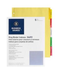 Business Source Insertable Tab Ring Binder Indexes - 5 Blank Tab(s)2in Tab Width - 8.5in Divider Width x 11in Divider Length - Letter - 3 Hole Punched - Multicolor Tab(s) - 250 / Box