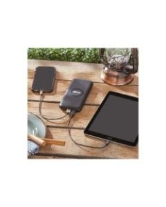 Tripp Lite Portable USB Battery Charger Mobile Power Bank Wireless 10K mAh - For USB Device, Smartphone, iPhone, Mobile Device - Lithium Ion (Li-Ion) - 10000 mAh - 3 A - 5 V DC Output - 5 V DC, 9 V DC Input - 2 x - Black
