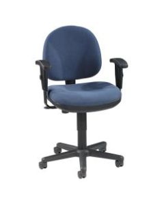Lorell Millenia Pneumatic Task Chair, Removeable Arms, Blue