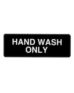 Alpine "Hand Wash Only" Sign, 3in x 9in, Black/White