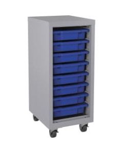 Lorell Pull-out Bins Mobile Storage Tower, Platinum/Blue