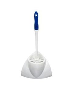 Alpine Toilet Bowl Brush With Corner Caddy, 16-3/4inH x 7-3/4inW x 5-1/3inD, Blue/White
