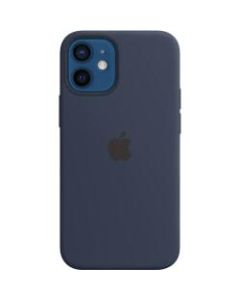 Apple iPhone 12 Mini Silicone Case with MagSafe - Deep Navy - For Apple iPhone 12 mini Smartphone - Deep Navy - Silky, Soft-touch - Scratch Resistant, Drop Resistant - Silicone, MicroFiber - 1
