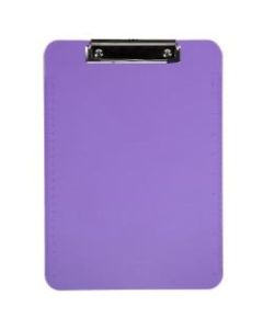 JAM Paper Plastic Clipboards with Metal Clip, 9in x 13in, Purple, Pack Of 12
