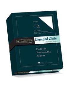 Southworth Diamond White 25% Cotton Business Paper, 8 1/2in x 11in, 24 Lb, White, Box Of 500
