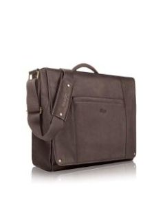 Solo Hudson Leather Messenger Bag For Laptops, Espresso