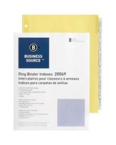 Business Source Buff Stock Ring Binder Indexes - 8 x Divider(s) - Blank Tab(s) - 8 Tab(s)/Set1.25in Tab Width - 8.5in Divider Width x 11in Divider Length - Letter - 3 Hole Punched - Clear Buff Paper Divider - Clear Tab(s) - 400 / Box