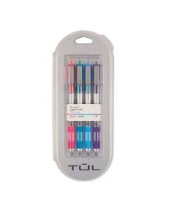 TUL Series Retractable Gel Pens, Fine Point, 0.5 mm, Silver Barrel, Assorted Inks, Pack Of 4