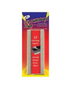 The Pencil Grip 12-In-1 Whiteboard Eraser, 5 3/4in x 2in, White, Pack Of 6