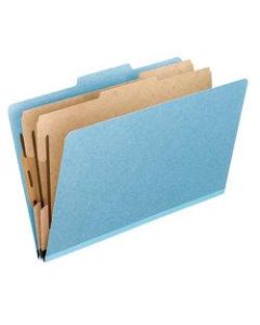 Pendaflex Pressboard Classification Folders, 8 1/2in x 11in, Letter Size, Sky Blue, Box Of 10 Folders