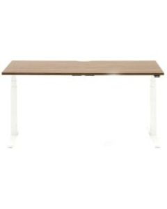Allermuir Slide Electric Height-Adjustable Standing Desk, 29inH x 60inW x 30inD, Walnut/White