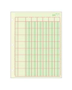 Adams Analysis Pad, 8 1/2in x 11in, 100 Pages (50 Sheets), 6 Columns, Green