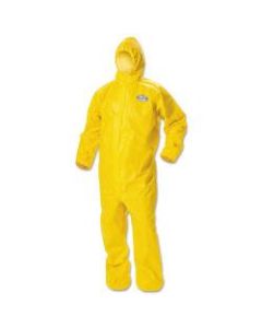 Kimberly-Clark Professional KleenGuard A70 Chemical-Splash Hooded Protection Coveralls, Large, Yellow, Pack Of 12 Coveralls
