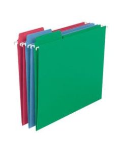 Smead FasTab Hanging File Folders, Letter Size, Assorted Colors, Pack Of 18 Folders