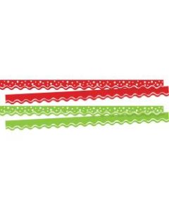 Barker Creek Double-Sided Scalloped Borders, 2-1/4in x 36in, Christmas, 13 Strips Per Pack, Set Of 2 Packs