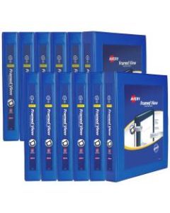Avery Frame View Heavy-Duty EZD Ring Binders, 1in Rings, 37% Recycled, Navy Blue, Case Of 12 Binders