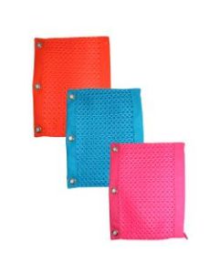Inkology Neon Mesh Fashion Binder Pencil Pouches, 10in x 7in, Assorted Colors, Pack Of 6 Pouches
