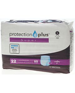 Protection Plus Super Protective Disposable Underwear, Small, 20 - 28in, White, 22 Per Bag, Case Of 4 Bags
