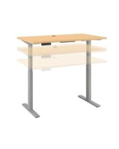 Bush Business Furniture Move 60 Series 48inW x 24inD Height Adjustable Standing Desk, Natural Maple/Cool Gray Metallic, Standard Delivery