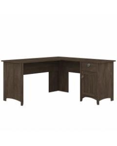 Bush Furniture Salinas 60inW L Shaped Desk with Storage, Ash Brown, Standard Delivery