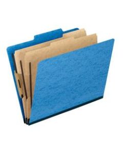 Pendaflex PressGuard Color Classification File Folders, 8 1/2in x 11in, Letter Size, 65% Recycled, Light Blue, Box Of 10