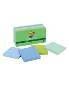 Post-it Super Sticky Recycled Notes, 3in x 3in, Bora Bora, Pack Of 12 Pads