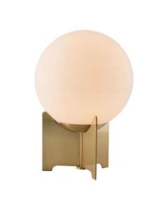 Zuo Modern Pearl Table Lamp, 14-7/16inH, White Shade/Brushed Bronze Base