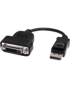 4XEM DisplayPort To DVI-D Dual Link Adapter - 8in DisplayPort/DVI Video Cable for Monitor, Projector, Video Device, TV - First End: 1 x DisplayPort Male Digital Audio/Video - Second End: 1 x DVI-D (Dual-Link) Female Digital Video - Shielding - Black