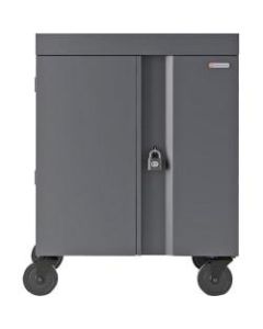 Bretford CUBE Cart - 1 Shelf - 4 Casters - Steel - 30in Width x 26.5in Depth x 37.5in Height - Charcoal - For 16 Devices