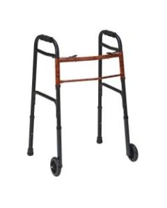 DMI Adjustable Aluminum Folding Walkers With 2-Button Release, 38inH x 25inW x 13inD, Copper Swirl, Pack Of 2