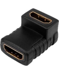 4XEM 90 Degree HDMI A Female To HDMI A Female Adapter - 1 x HDMI (Type A) Female Digital Audio/Video - 1 x HDMI (Type A) Female Digital Audio/Video - Gold Connector - Black