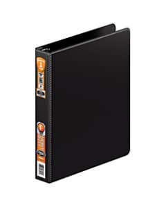 Wilson Jones Heavy-Duty 3-Ring Binder, 1in Round Rings, 44% Recycled, Black