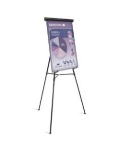 Office Depot Brand Presentation Easel, 35-1/2in-65inH, Black With Chart Holder