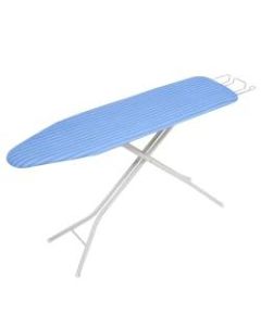 Honey-Can-Do Quad-Leg Ironing Board With Iron Rest, 36 1/2inH x 15inW x 15inD, White/Blue