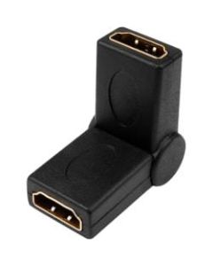 4XEM 90 Degree Swivel HDMI A Female To HDMI A Female Adapter - 1 x HDMI (Type A) Female Digital Audio/Video - 1 x HDMI (Type A) Female Digital Audio/Video - Gold Connector - Black