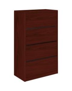 HON 10500 36-7/8inW Lateral 4-Drawer File Cabinet, Mahogany