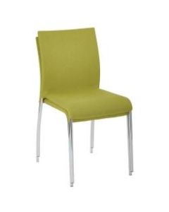 Ave Six Conway Stacking Chairs, Spring Green/Silver, Set Of 2