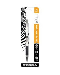 Zebra G-301 Gel Ink Retractable Pens, Medium Point, 0.7 mm, Stainless Steel Barrel, Black Ink