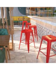 Flash Furniture Commercial Backless Bar Stool, Red