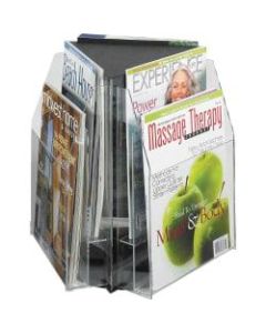 6-Pocket Magazine and Pamphlet Rotating Tabletop Display, Triangular, 12 3/4inH x 15inW