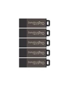 Centon DataStick Pro USB 2.0 Flash Drives, 4GB, Sport Black, Pack Of 5 Flash Drives, DSW4GB5PK