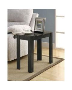 Monarch Specialties Modern Accent Table, Rectangular, Black/Gray Marble